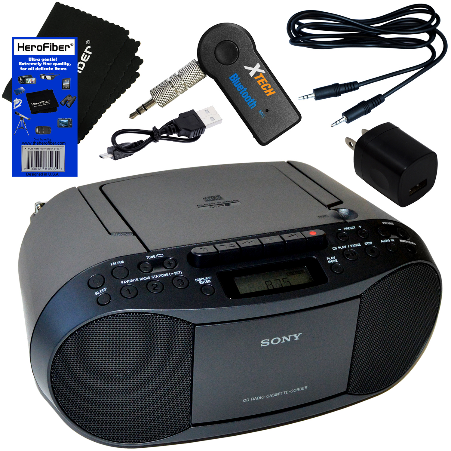 Sony Portable Cd Radio Cassette Player Boombox Wireless Bluetooth