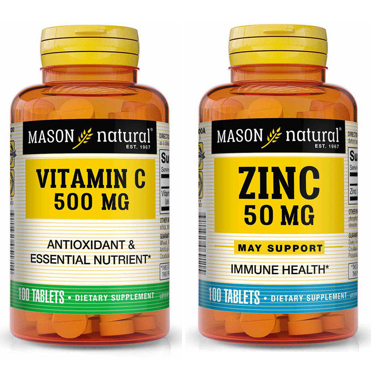 Mason Natural Vitamin C 500mg + Zinc supplement 50mg ...