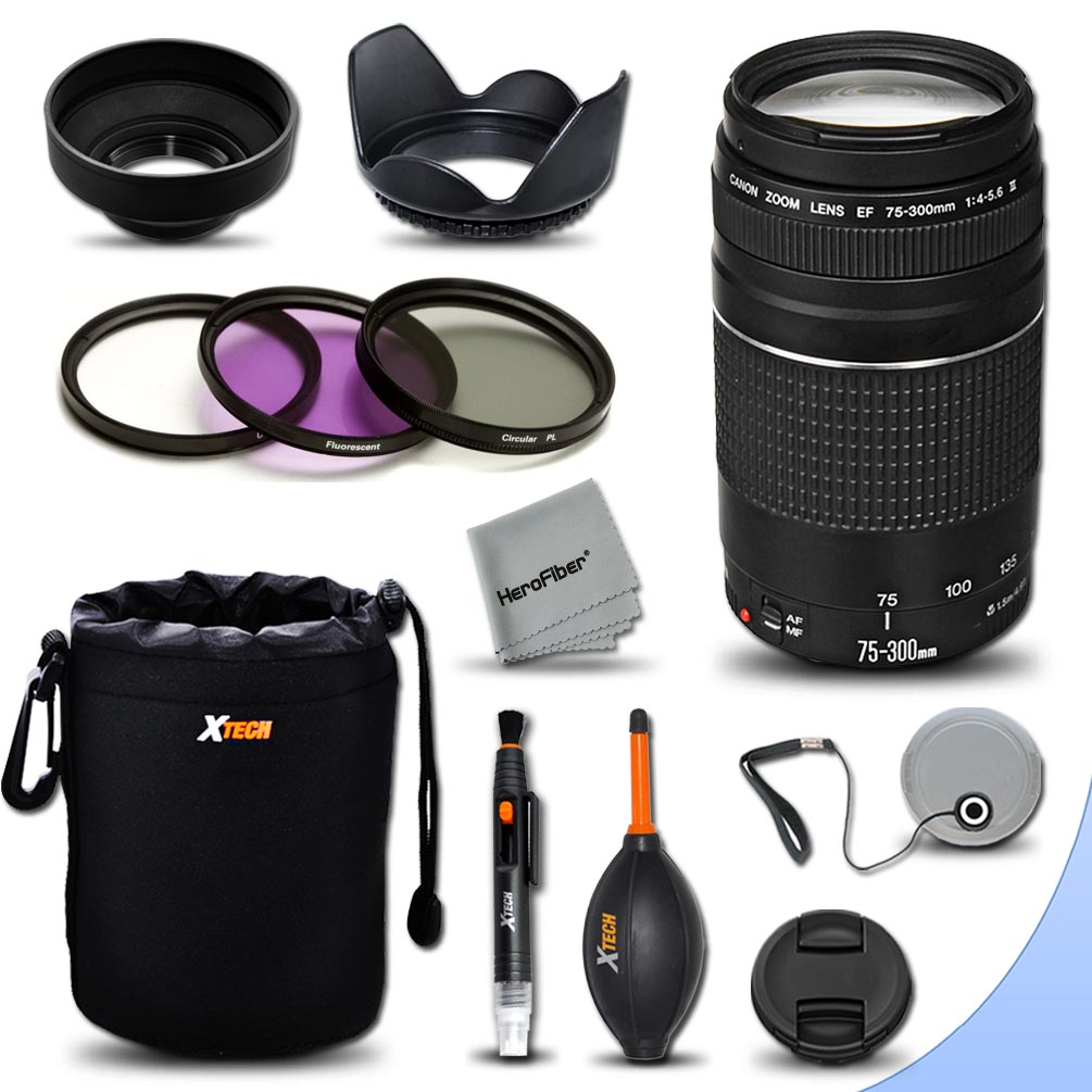 Canon Ef 75 300mm F 4 5 6 Iii Telephoto Zoom Lens Kit F Canon Eos Rebel T6i Ebay